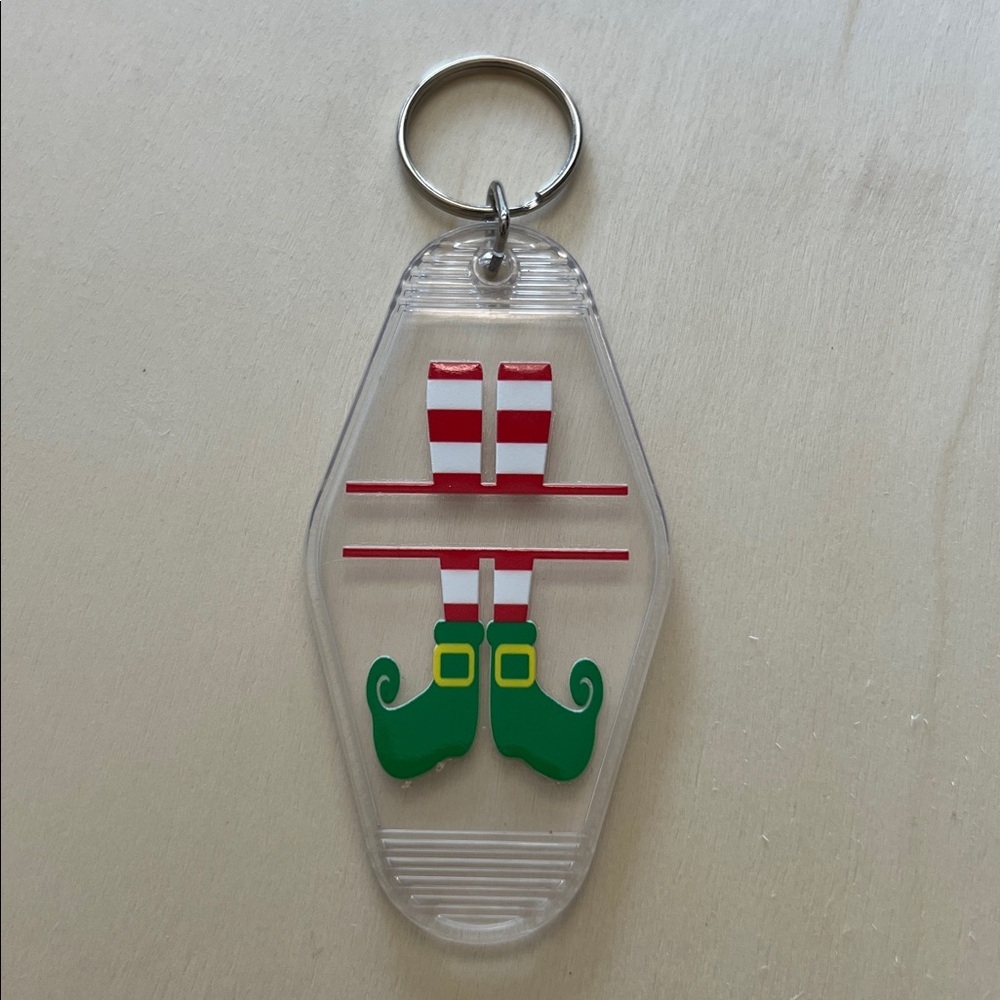 Elf Legs Key Tag – Clear Retro Motel Style